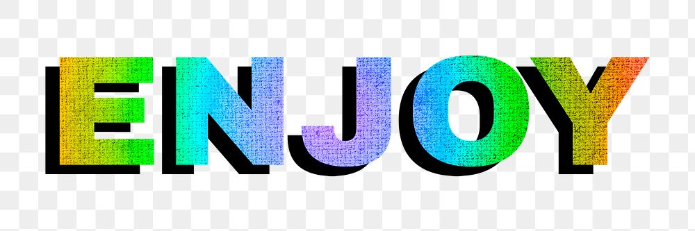 Enjoy png word sticker rainbow font typography