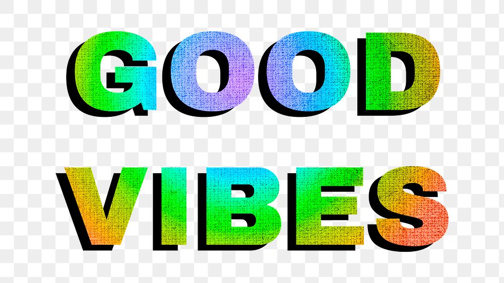 Good vibes png gay pride font text textured font