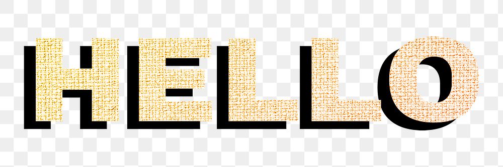 Hello text png gradient word sticker fabric texture typography