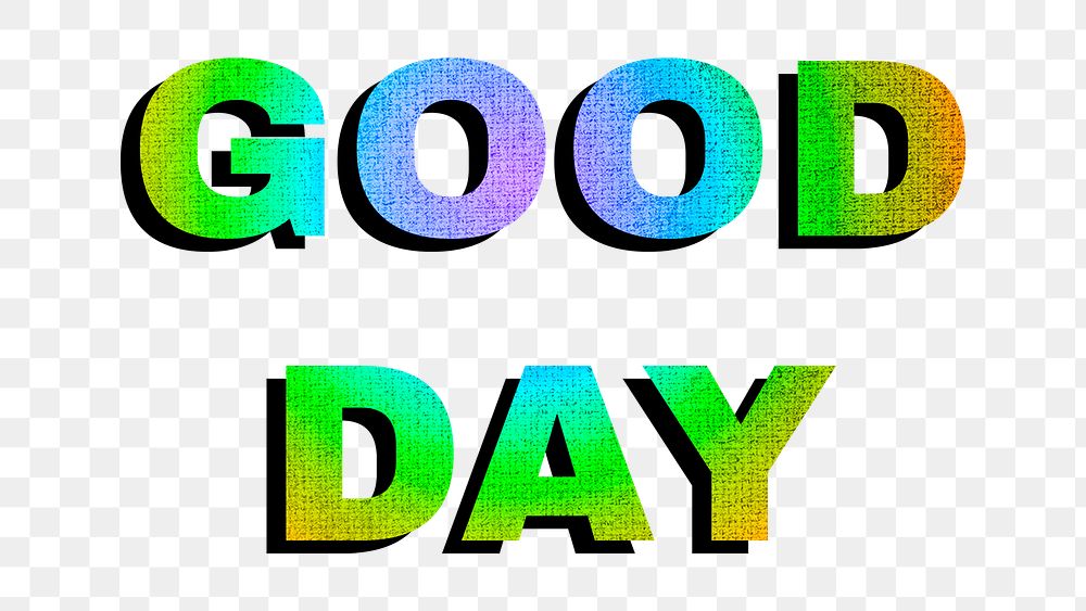 Good day png lettering LGBT font shadow typography