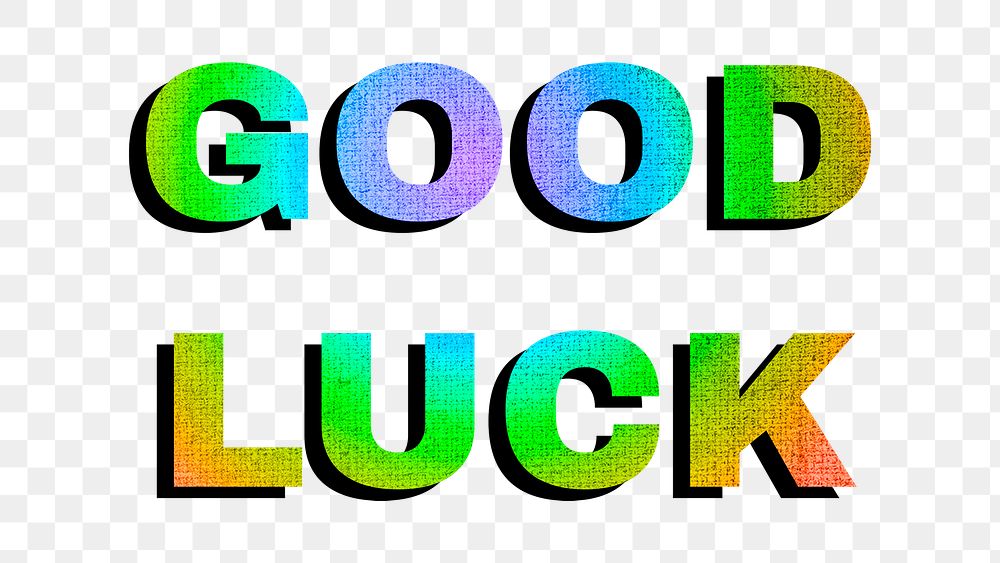 Good luck png lettering sticker rainbow font typography