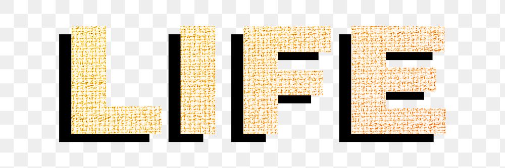 Life text png word sticker gradient textured font