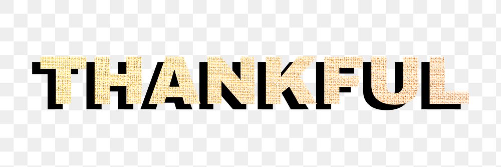 Thankful lettering png gradient word sticker fabric texture typography