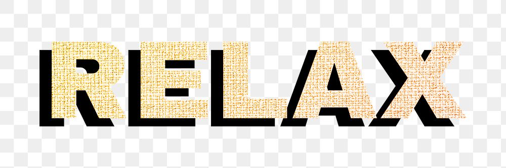 Relax word png lettering sticker textile texture shadow typography
