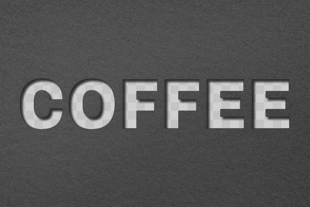 Coffee text png clipart paper cut font typography