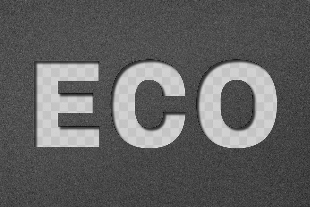 Eco paper cut lettering png clipart