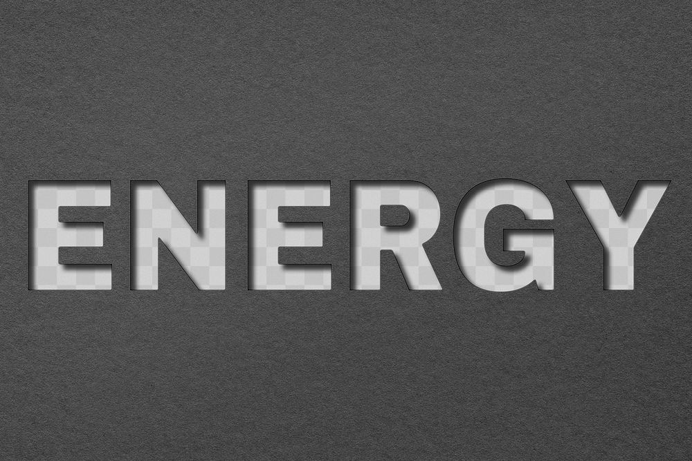 Energy png 3d paper cut font typography