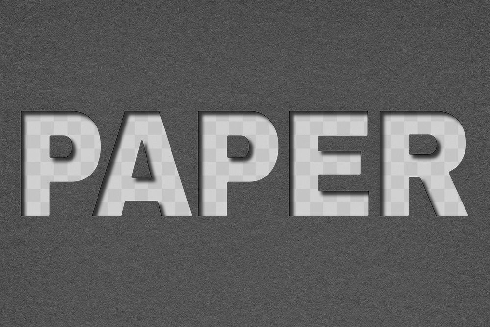 Paper cut png paper word typography