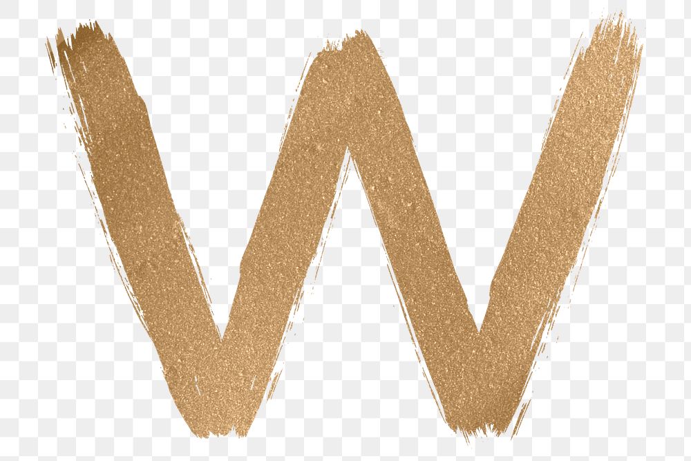Painted gold w letter png