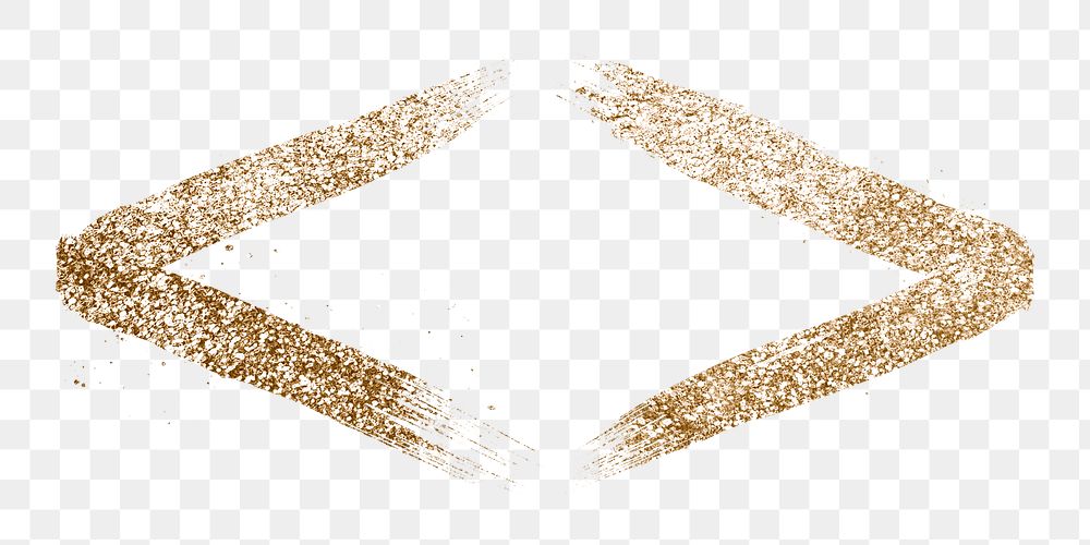 Transparent glitter angled bracket symbol gold brushed typography