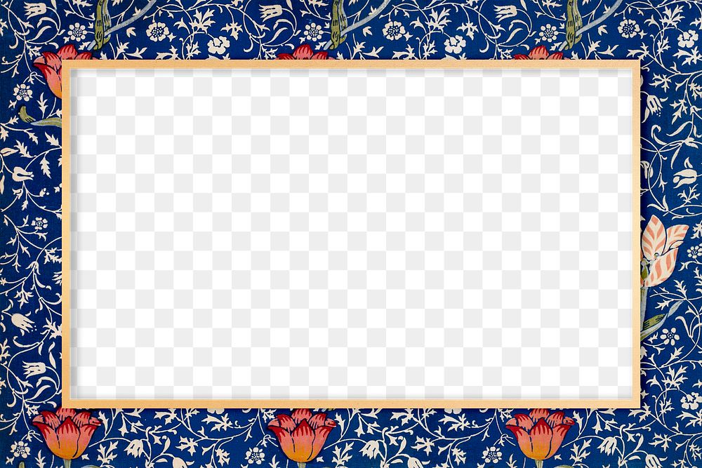 Vintage floral frame png Bohemian