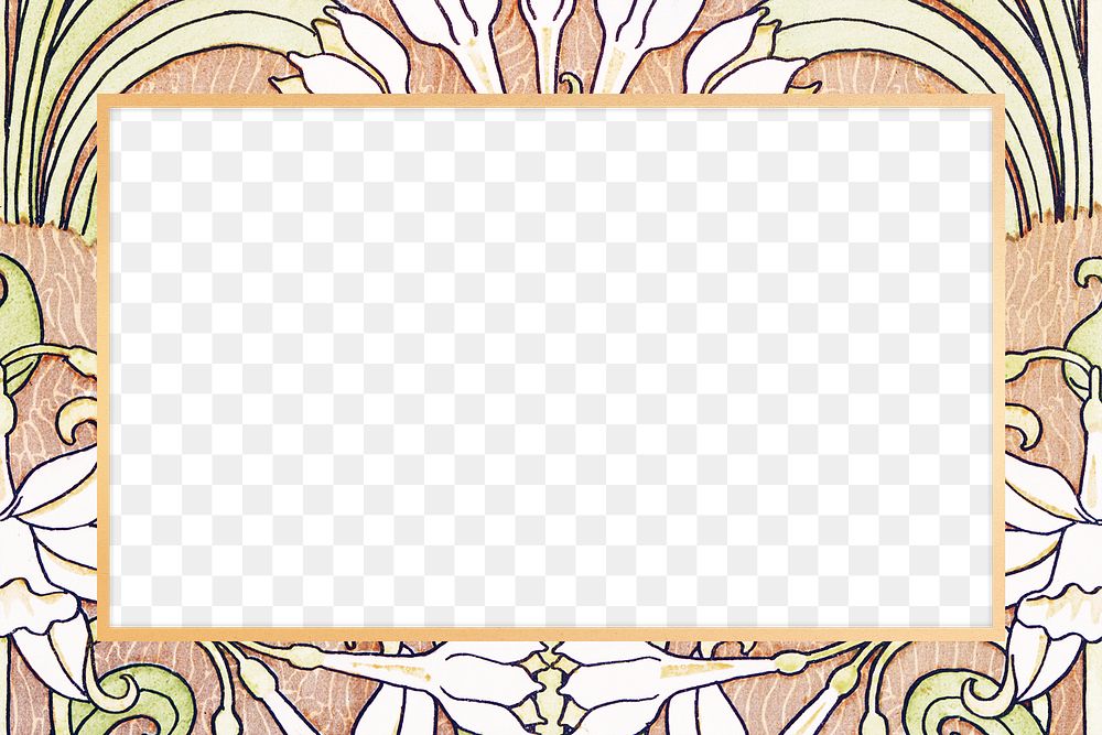 Frame png with jonquil pattern vintage style