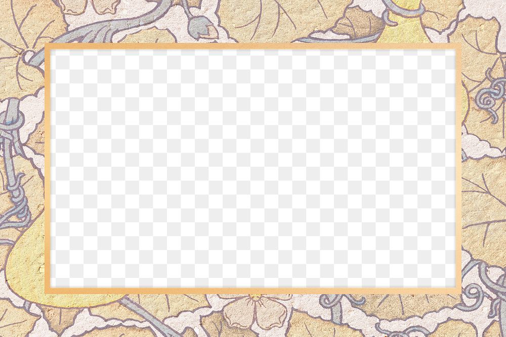 Frame png with courge pattern vintage style