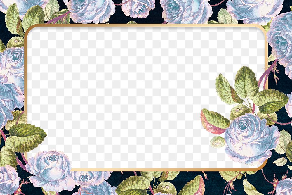 Floral frame png hand drawn design space