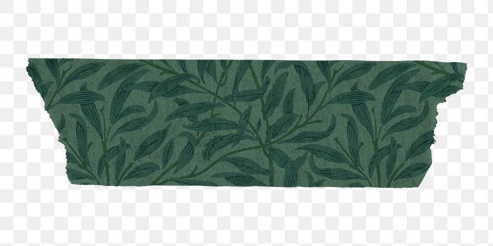 Png willow bough washi tape green journal sticker remix from artwork by William Morris