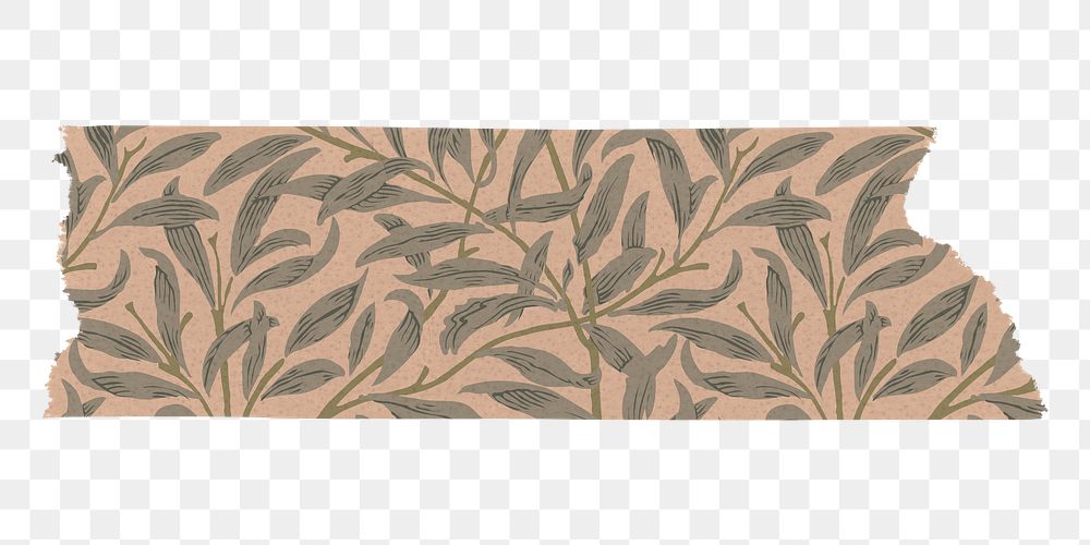 PNG Willow bough washi tape journal sticker remix from artwork by William Morris
