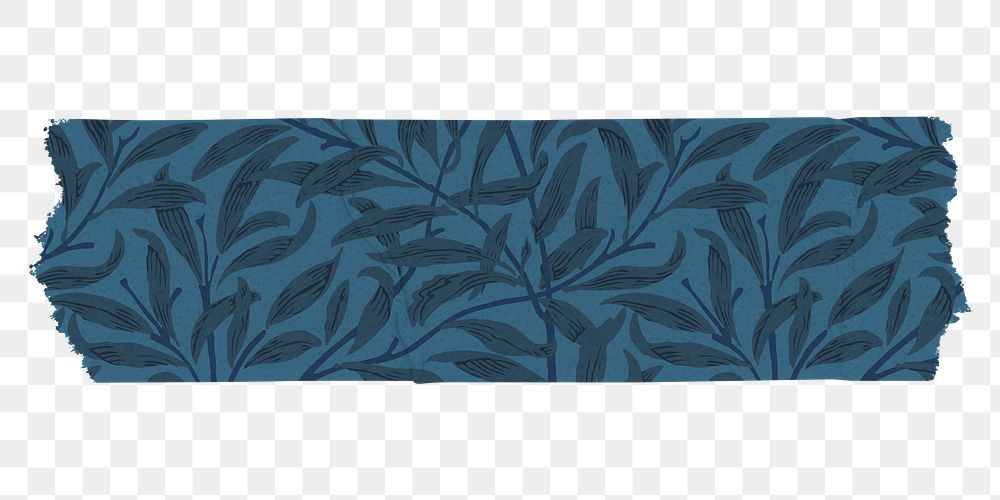 Png Willow bough washi tape blue journal sticker remix from artwork by William Morris
