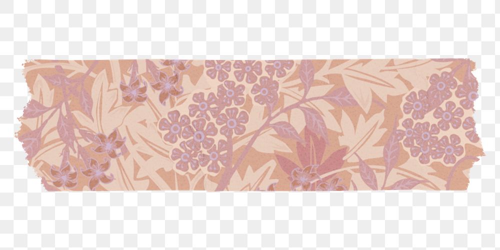 Png jasmine flower washi tape diary sticker remix from artwork by William Morris