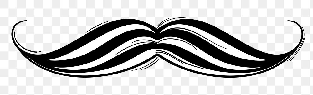 Png mustache cartoon doodle hand drawn sticker
