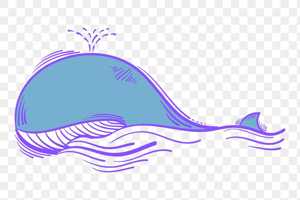 Png whale doodle cartoon teen sticker