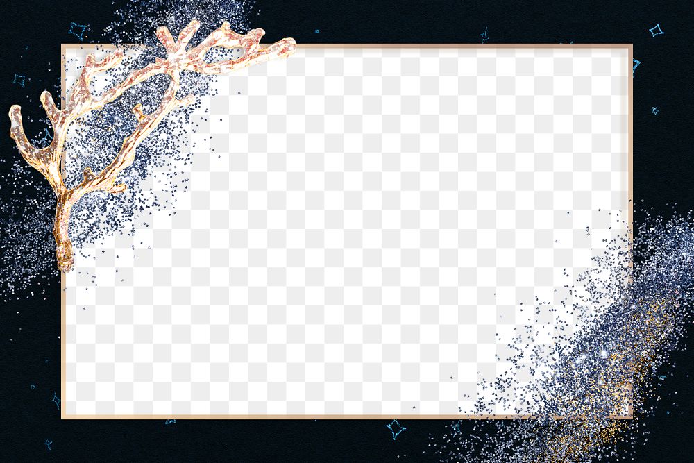 Sparkly frame png on textured background