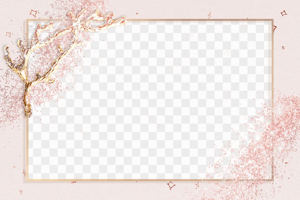 Shimmery pink border png festive glitter frame