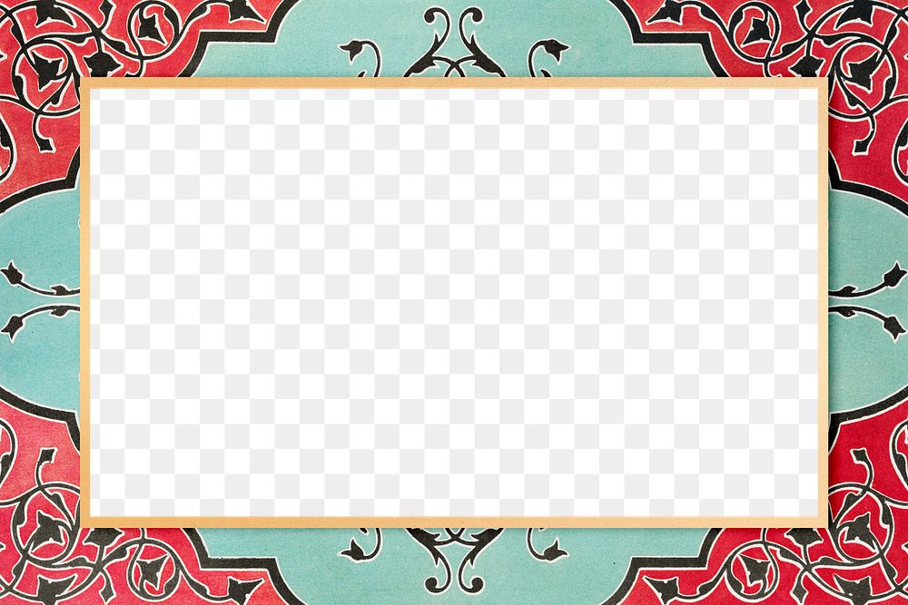 Square green frame png ornamental mint green illustration