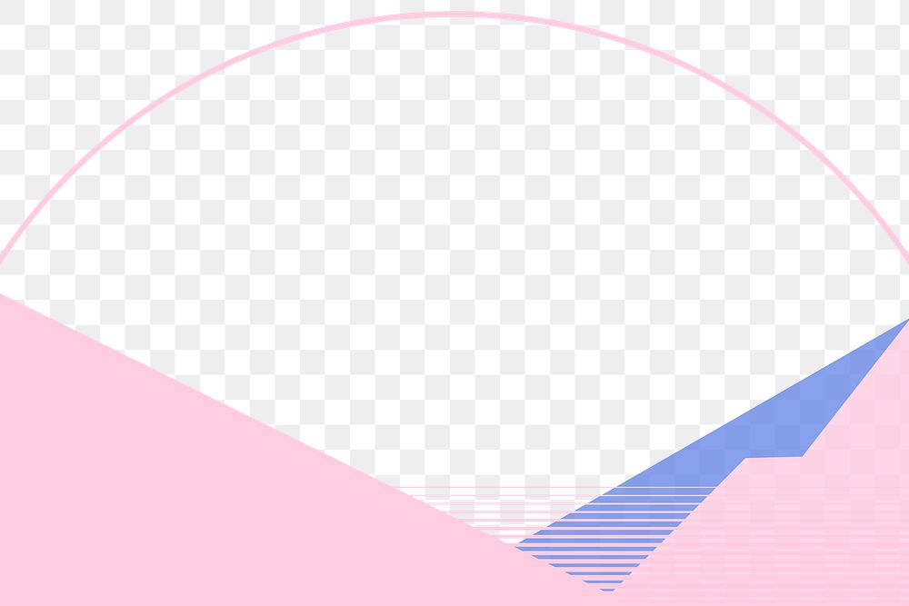 PNG pink mountain border frame on transparent background
