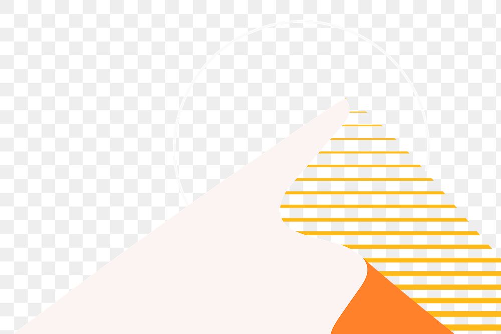 Png gray orange sunset mountain design element
