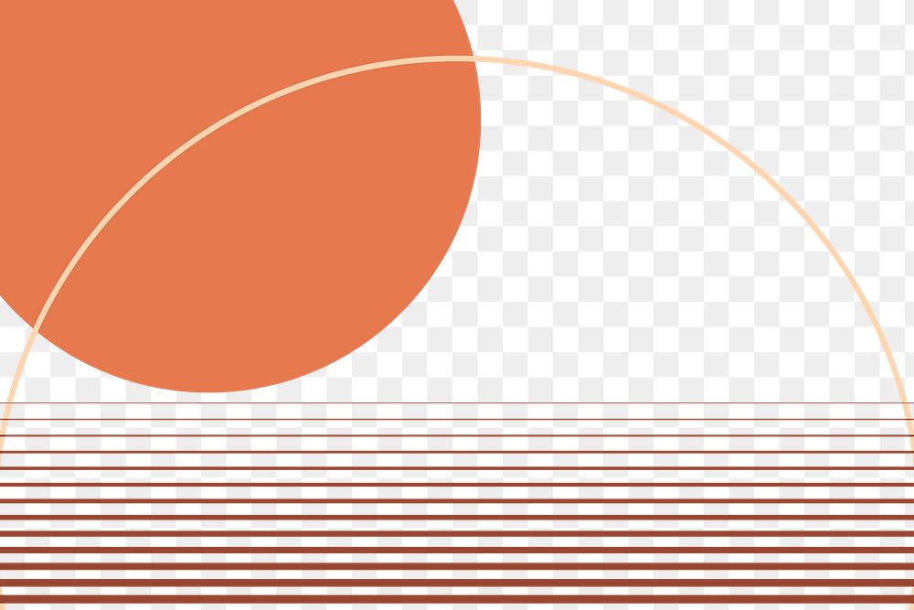 PNG orange circle geometric background png in minimal style