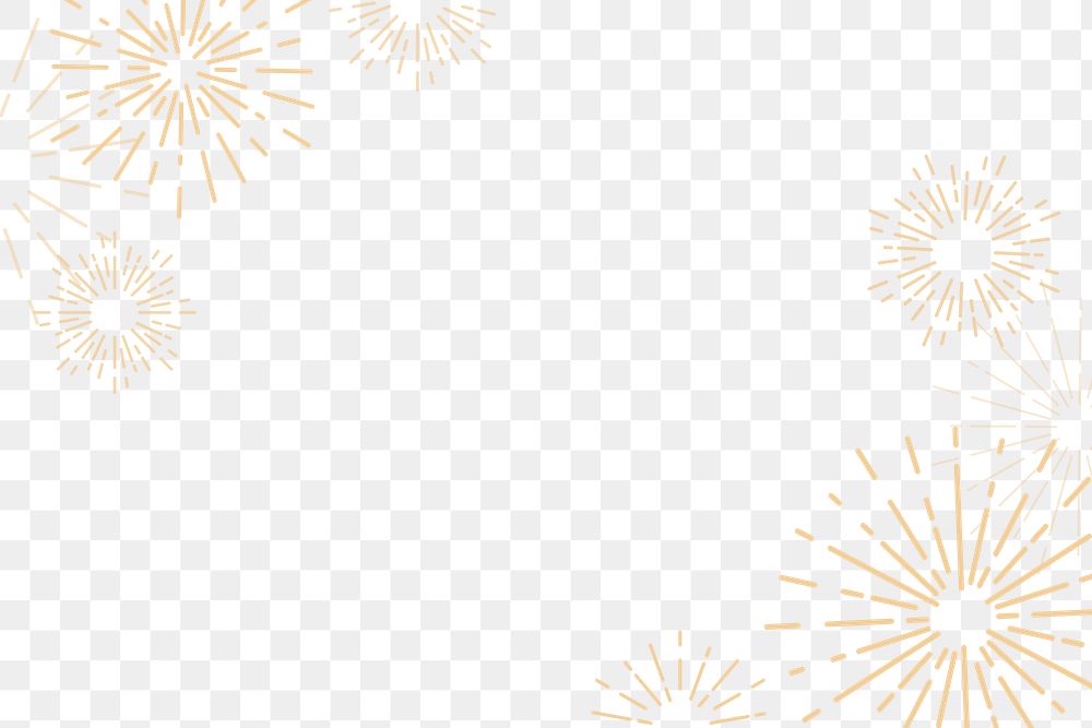 New year fireworks png gold design element