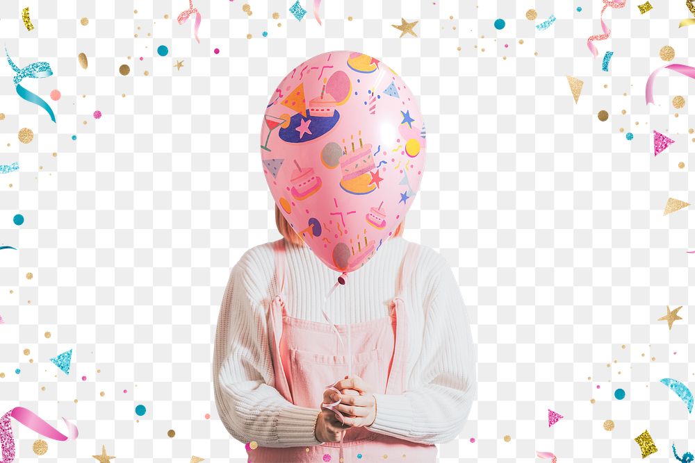 Png party balloon mockup on transparent background