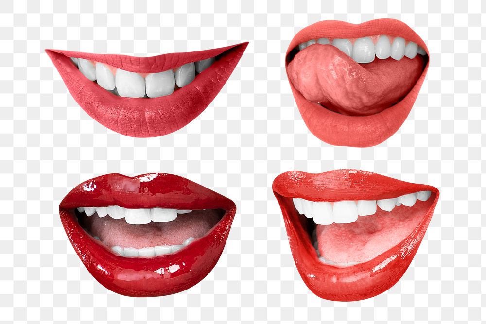 Sexy PNG lips expression stickers Valentine&rsquo;s day theme set