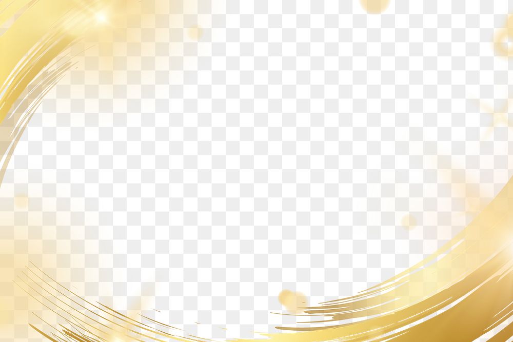 Frame png with luxury gold brush stroke effect