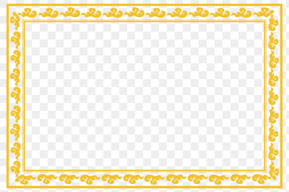 Frame png clouds pattern yellow square in Chinese New Year theme