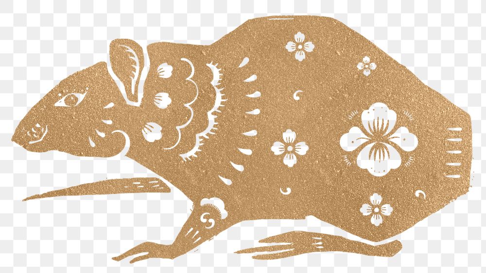 Png Chinese New Year rat gold animal zodiac sign illustration