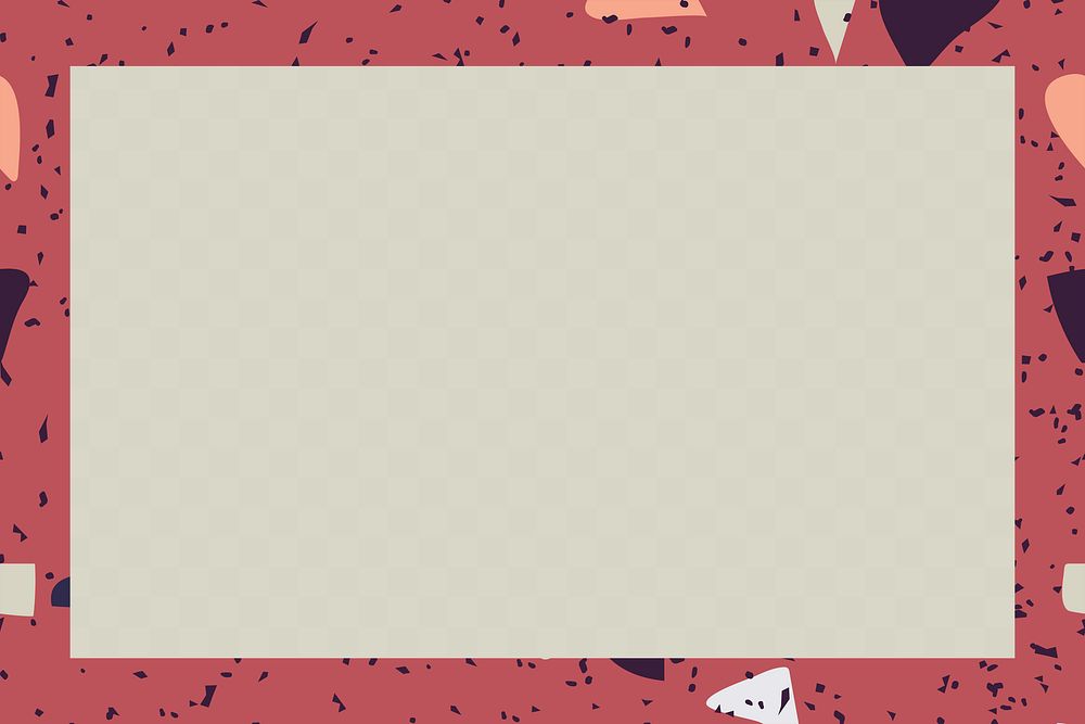Png red terrazzo frame transparent background