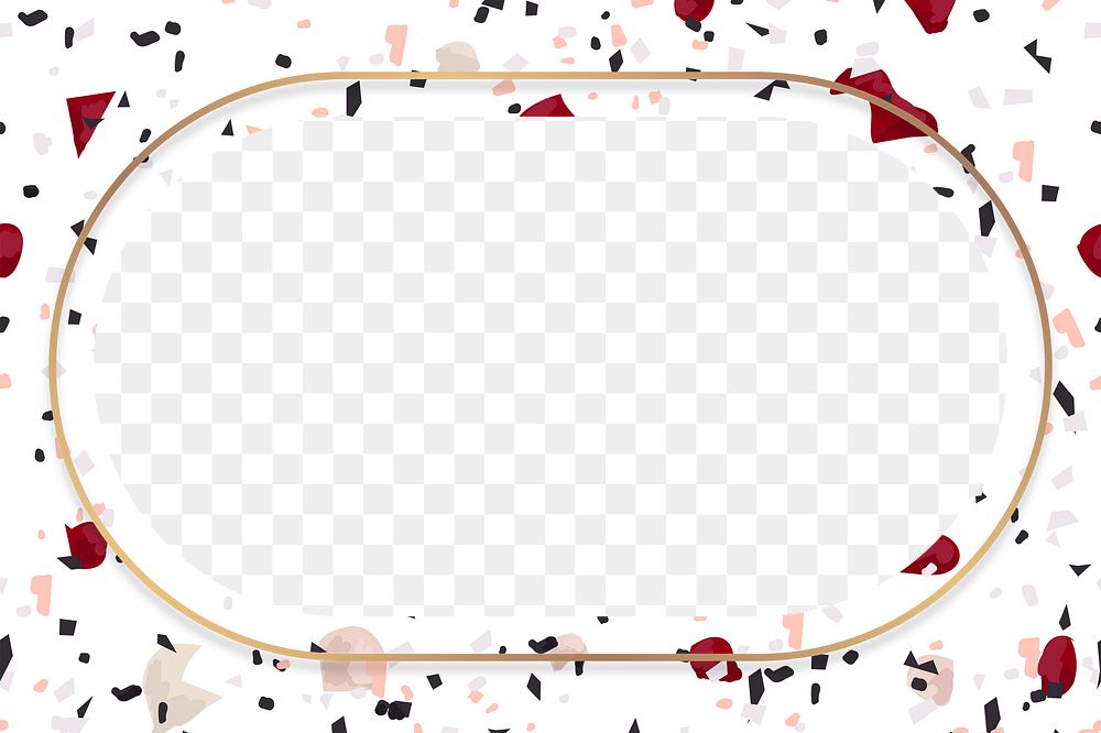 Terrazzo png gold frame with design space