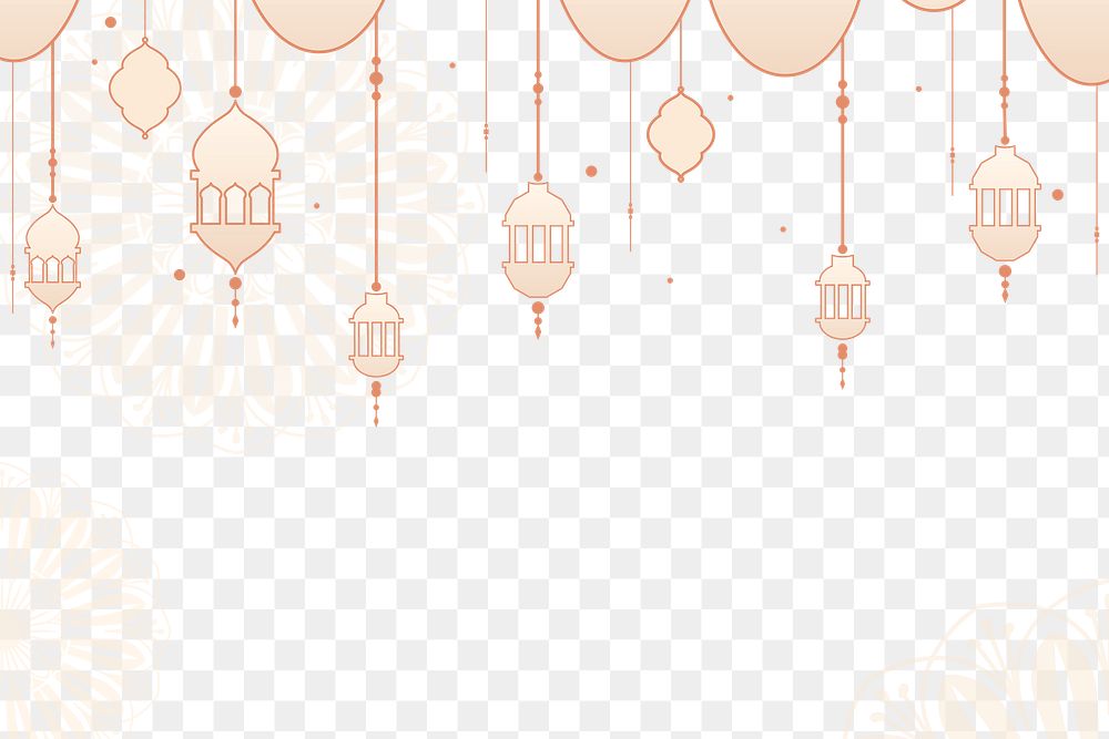 Png lantern background Ramadan and Eid Mubarak concept illustration 