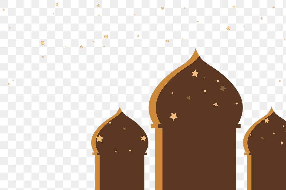 Png mosque silhouette background brown Ramadan and Eid Mubarak illustration