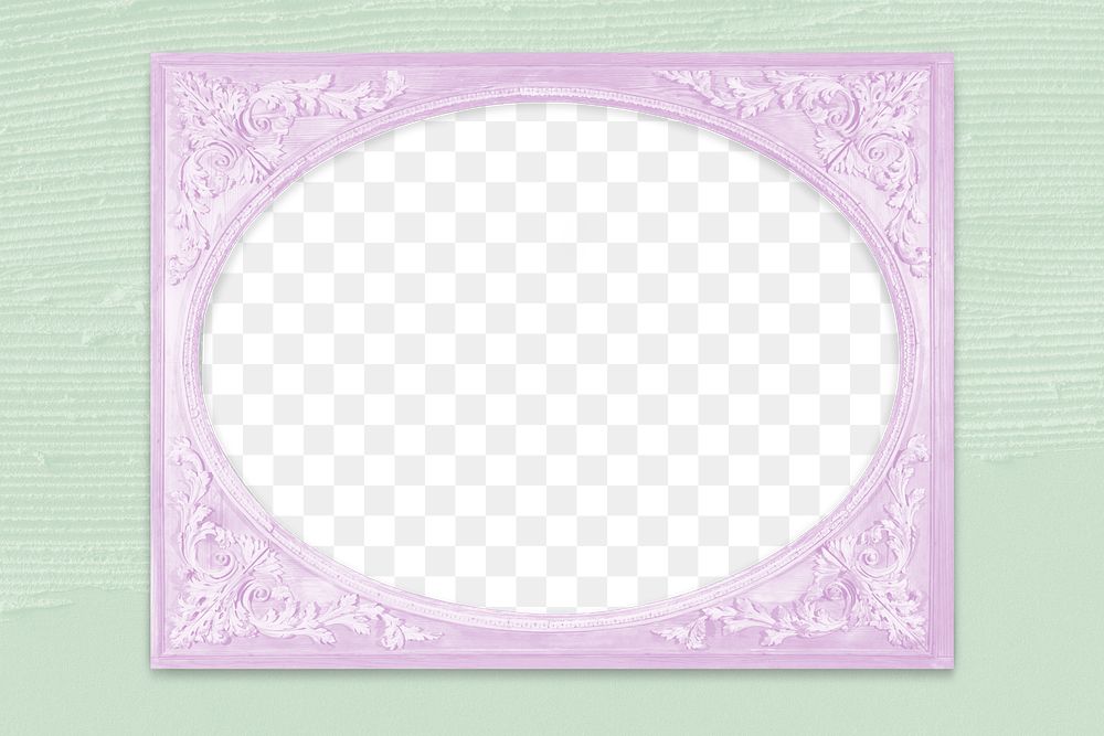 Frame PNG mockup, pastel pink on green wall