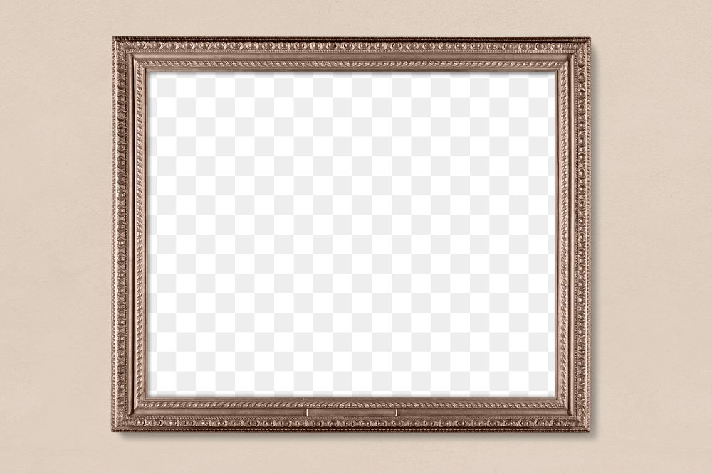 Antique picture frame mockup png, home decor, vintage bronze design