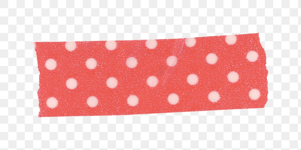 Sticky tape png clipart, pink polka dot pattern with transparent background