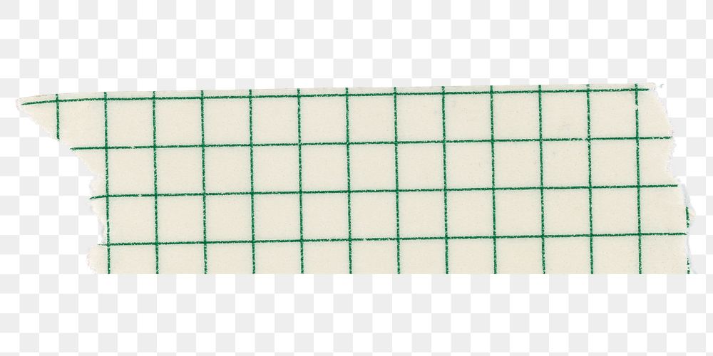 Grid washi tape png clipart, green pattern, diary sticker with transparent background