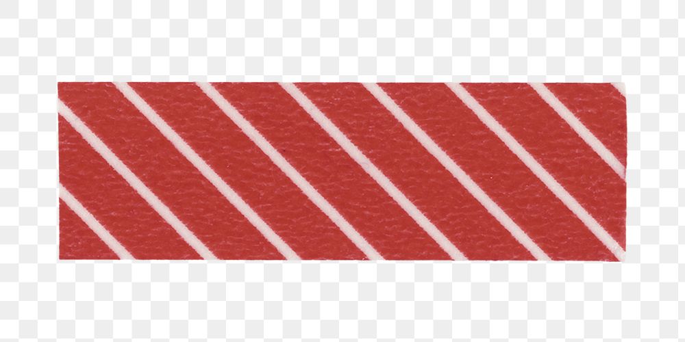 Stripe washi tape png clipart, red pattern on transparent background