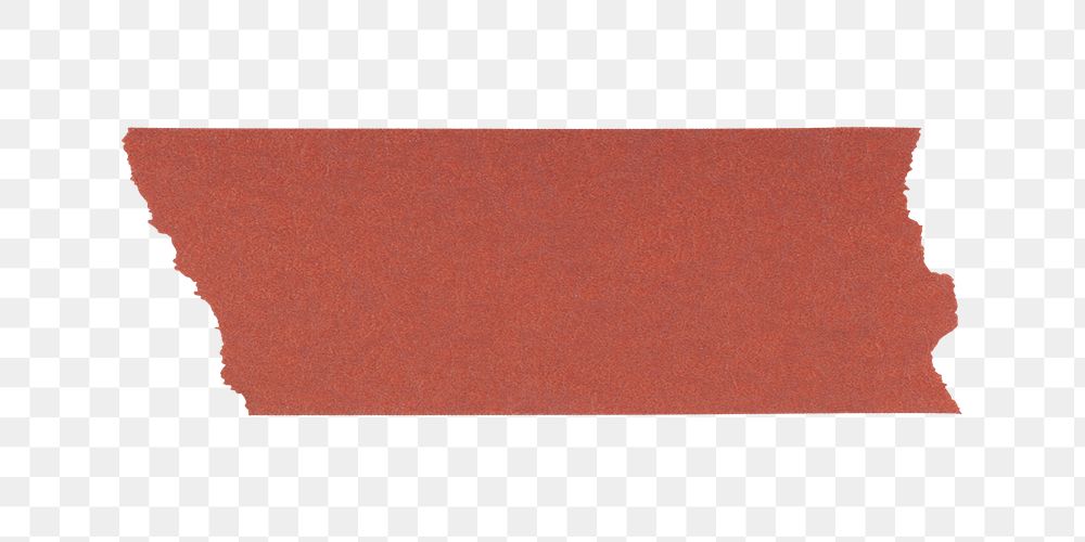 Washi tape png collage element, red wrinkled sticker, transparent background