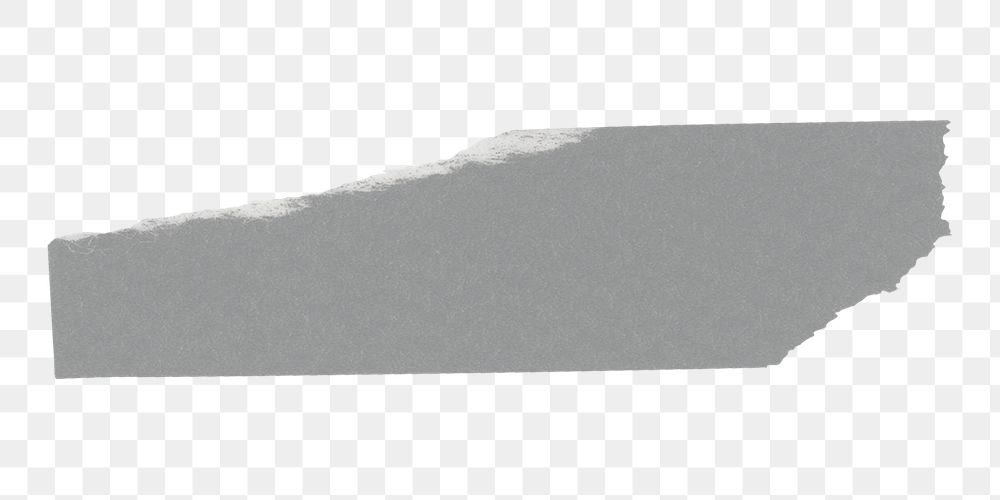 Washi tape png collage element, gray wrinkled sticker, transparent background