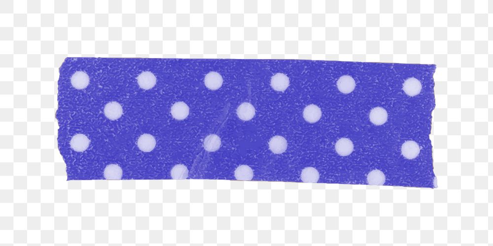 Purple washi tape png sticker, polka dot patterned with transparent background