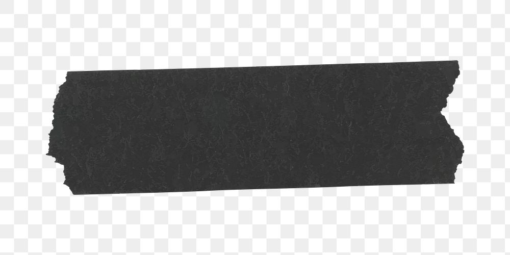 Black washi tape png clipart, cute digital sticker on transparent background