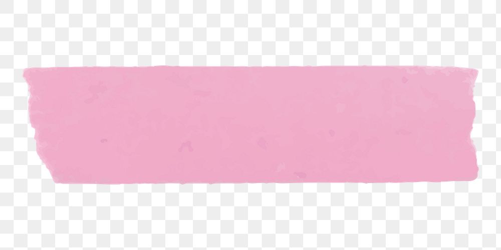 Pink png washi tape clipart, cute stationery on transparent background